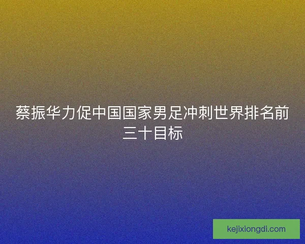 蔡振华力促中国国家男足冲刺世界排名前三十目标