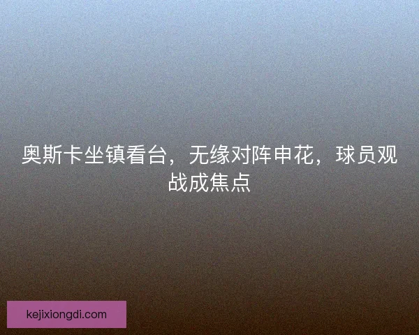 奥斯卡坐镇看台,无缘对阵申花,球员观战成焦点 奥斯卡坐镇看台,无缘对阵申花,球员观战成焦点